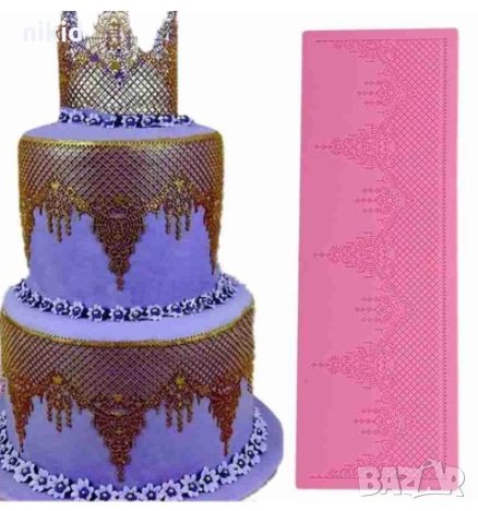 Д6 висулки паяжина дантела борд силиконов молд форма за украса торта с фондан шоколад гъмпейст, снимка 3 - Форми - 18734999