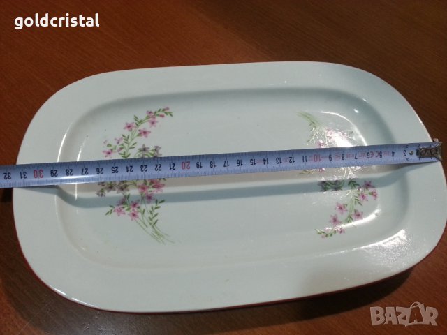 Български порцелан плато елипса , снимка 2 - Антикварни и старинни предмети - 44343772