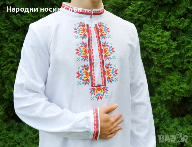 Мъжка риза с бродирана шевица, снимка 4 - Ризи - 51934126