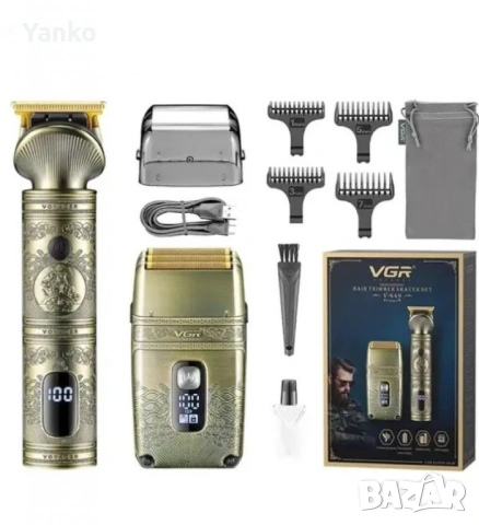 Професионален комплект тример и самобръсначка 2 в 1 VGR V-649 с метален корпус и луксозен дизайн