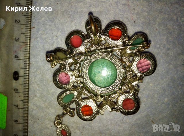 ПРЕКРАСНА ФЛОРАЛНА СРЕБРИСТА КРИСТАЛНА ВИНТИДЖ БРОШКА - ПЕНДАНТ 26588, снимка 12 - Други - 42082403