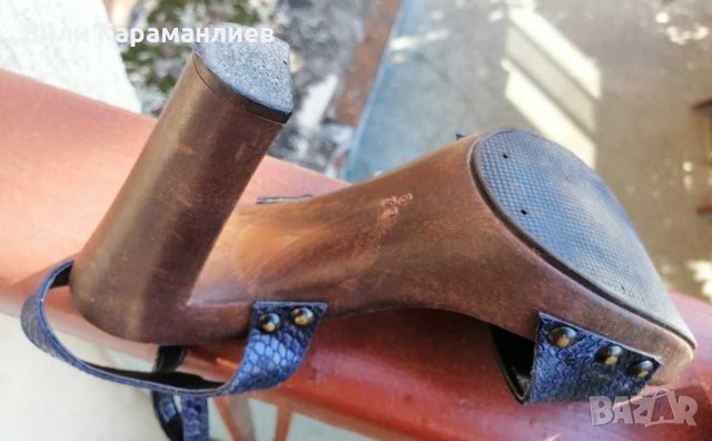 Български "змийски" сандали с удобен ток, снимка 4 - Сандали - 29645904