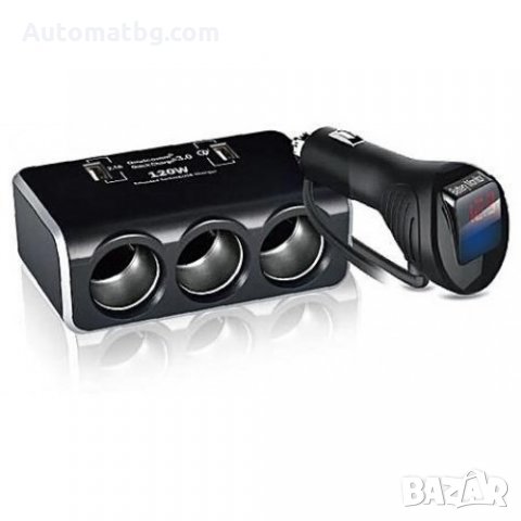 Разклонител за запалка на автомобил Automat с 3 гнезда и 4 USB изходa, снимка 4 - Аксесоари и консумативи - 29883586