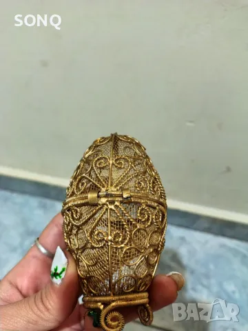 Уникално Красиво Филигранено Яйце Бижутерка, снимка 7 - Антикварни и старинни предмети - 48239129
