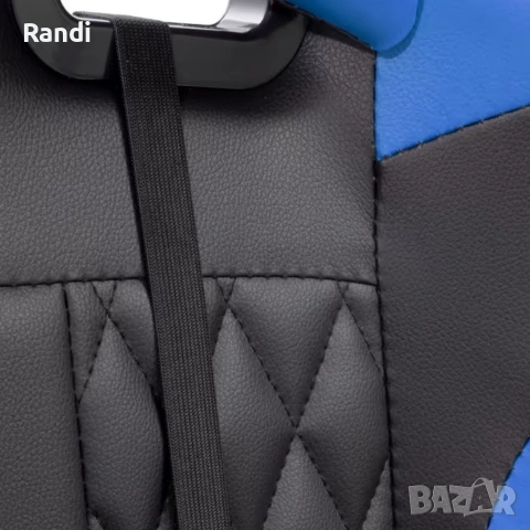 Геймърски стол за релакс с масаж и подложка за крака – син, снимка 8 - Столове - 53237765