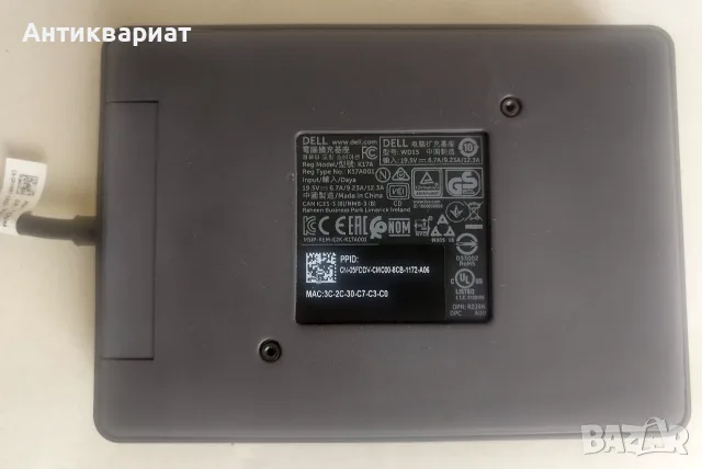 Универсална докинг станция Dell WD15 K17A USB-C + зарядно Dell AC Adapter DA90PM130, снимка 3 - Лаптоп аксесоари - 55846089