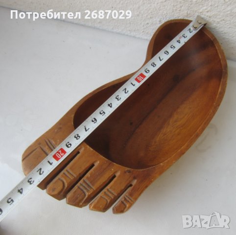 дървен съд  крак - стъпало, дърворезба, поднос, чиния, снимка 5 - Други - 30304791