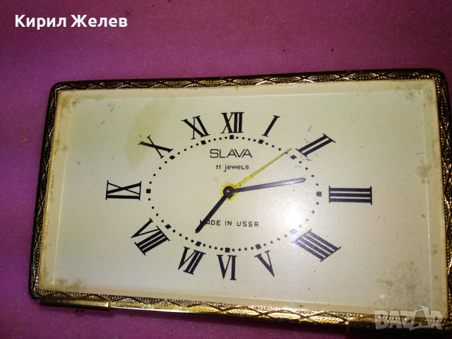 SLAVA MADE in USSR Стар РЯДЪК КОЛЕКЦИОНЕРСКИ РУСКИ БУДИЛНИК Мех. НАСТОЛЕН ЧАСОВНИК СЛАВА СССР 36435, снимка 16 - Антикварни и старинни предмети - 44538260