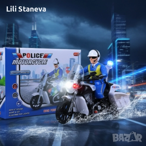 Полицейски мотор със светлини и звук–движение,екшън и усмивки. , снимка 4 - Коли, камиони, мотори, писти - 51827373