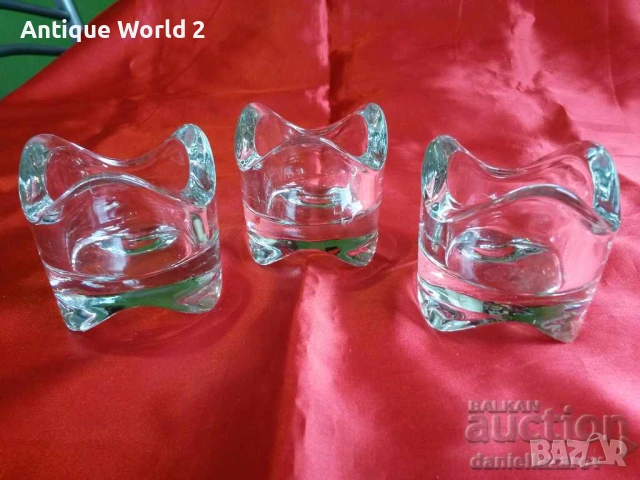 Комплект Шведски Свещници КРИСТАЛНО Стъкло