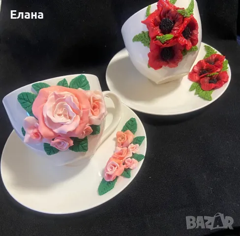 Чаши с полимерна глина, снимка 4 - Ръчно изработени сувенири - 38459326