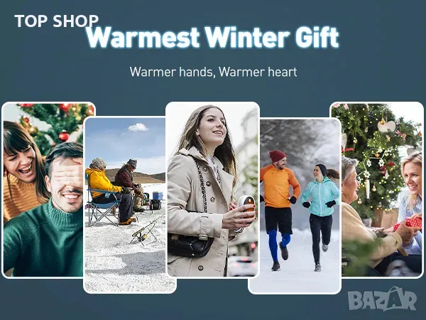 2-в-1 Преносими Акумулаторни магнитни нагреватели за ръце Cnkeeo/2 x 5000mAh батерии/3 степени, снимка 8 - Външни батерии - 49308638