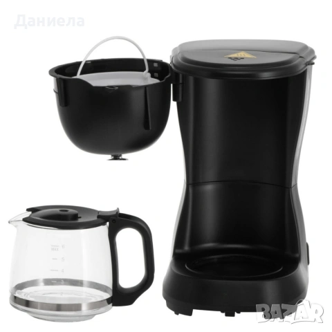 Компактна черна кафеварка 600W – 0.6L, поддържане на топлина и антикапкова система, снимка 10 - Кафемашини - 54286590