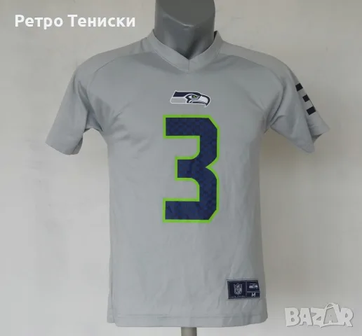 Тениска на Сиатъл Сийхоукс • гостуващ екип • Russell Wilson #3 • NFL • сиво • размер M • Деца