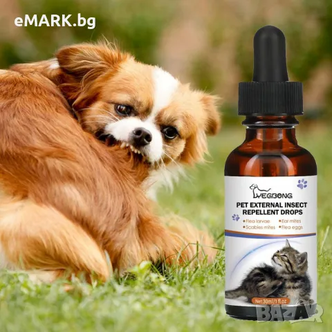 Капки против кърлежи, бълхи и насекоми подходящи за котки и кучета с дълготрайно действие, снимка 1