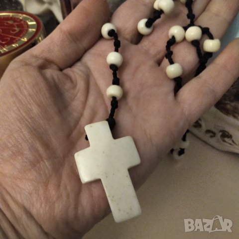 Молитвена броеница естествена слонова кост 60 те  НАМАЛЕНИЕ , снимка 3 - Антикварни и старинни предмети - 40156941