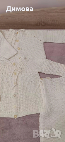 Плетени бебешки дрешки, снимка 2 - Комплекти за бебе - 40755273