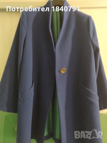 Лилаво палто (манто) - фино, леко, размер L, снимка 2 - Палта, манта - 32083207