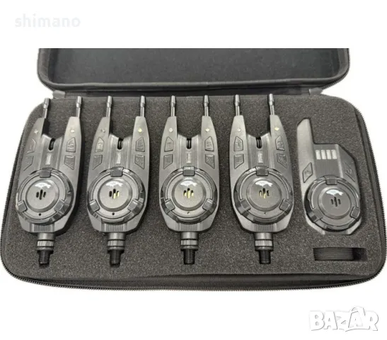 Комплект сигнализатори CarpMax Violent 4+1 обхват 500м., снимка 2 - Такъми - 48205338