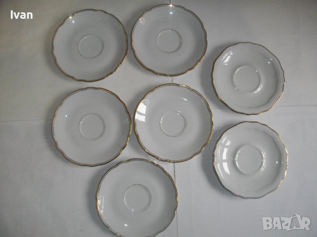 7 бр. Порцеланови Чинии ф150мм-BAVARIA-Стил Барок-Немски-За Чай/Кафе/Десерт, снимка 5 - Чинии - 39848331