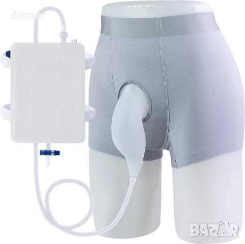 Външен катетър за мъже с подвижна силиконова торбичка за урина 1000 мл, XS