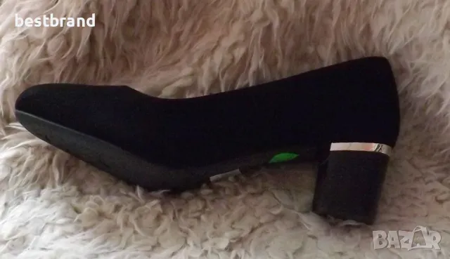 Дамски елетантни обувки на ток, от изкуствен велур, код 349/37, снимка 4 - Дамски елегантни обувки - 47287829