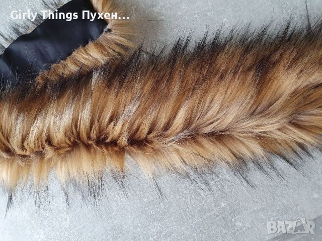 НОВО Кафява яка Еко косъм. 75 см.и 1 м. Пух за качулка Дълъг Изкуствен.Якичка/пухче , снимка 3 - Шалове - 39460271