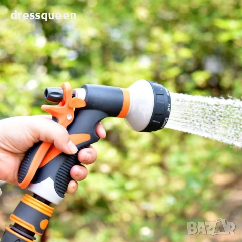 4523 Мощен воден пистолет с няколко режима на пръскане – Ергономичен дизайн в оранжево и сиво, снимка 2 - Напояване - 53878200