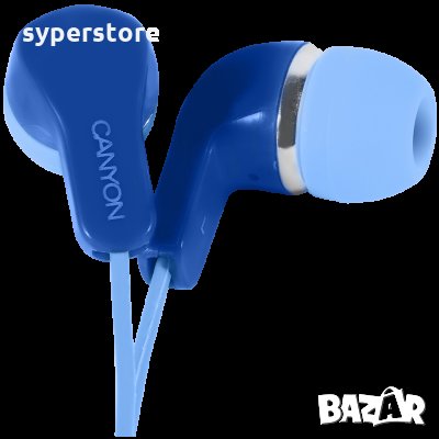 Слушалки с микрофон CANYON CNS-CEPM02BL Сини тапи за уши, In-Ear Stereo Earphones, снимка 2 - Слушалки, hands-free - 30447130