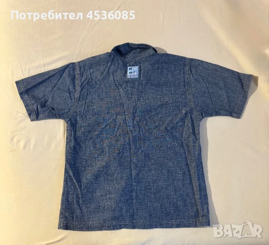 Детска дънкова риза с къс ръкав и копчета-MiniMan, снимка 2 - Детски ризи - 51172789