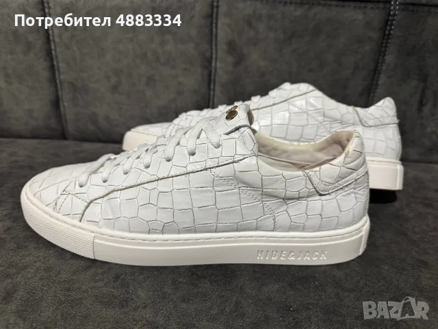 HIDE & JACK Crocodile print sneakers in white