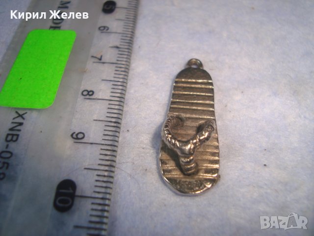 ФИГУРАЛЕН ПОСРЕБРЕН ВИНТИДЖ - АРТ МЕДАЛЬОН - ДЖАПАНКА ЛЯТНО ПЛАЖНО УКРАШЕНИЕ ВИСУЛКА 29472, снимка 5 - Колиета, медальони, синджири - 37661195