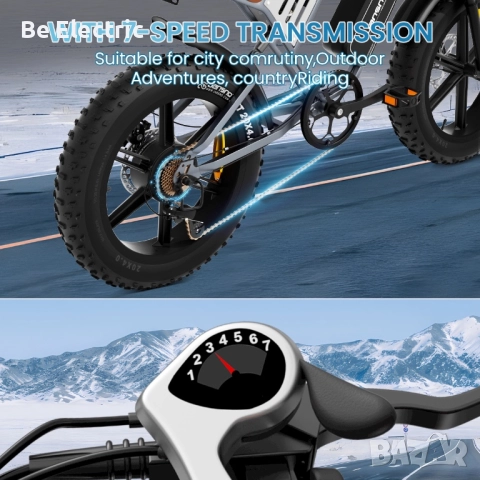 НОВО!!! Електрически Велосипед Janso X70 750W 48V/14AH+20 AH , снимка 11 - Велосипеди - 52834173