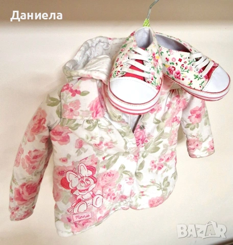 Лот якенце за момиче George, 9-12 месеца (74-80) + обувчици, размер 19