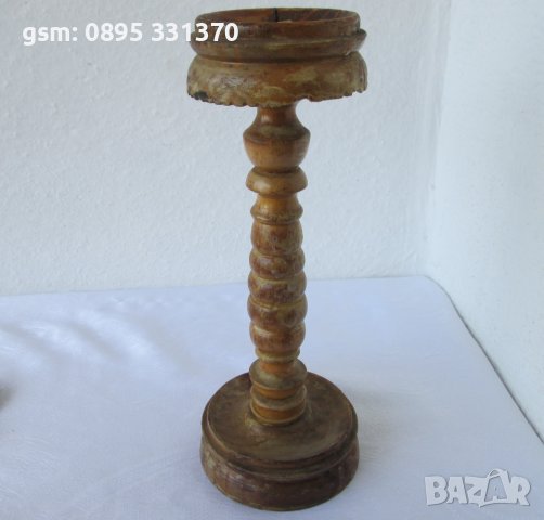 стар дървен свещник антика, снимка 8 - Антикварни и старинни предмети - 40211908