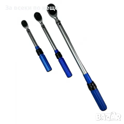 Комплект динамометрични ключове 3 части 1/4'', 3/8'' и 1/2'' в метален куфар KrafTWelle, снимка 4 - Други инструменти - 50351716