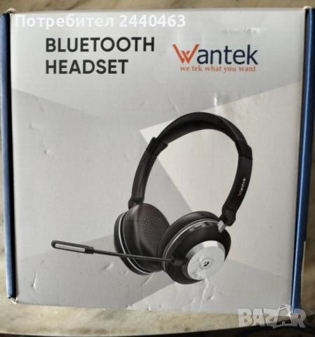 Bluetooth безжични слушалки wantek с микрофон