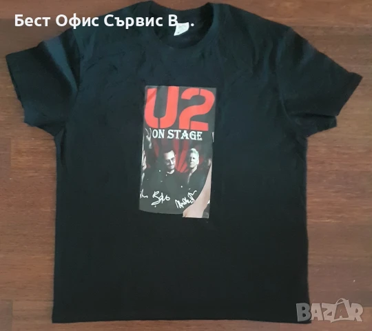 тениска Ю ТУ,  U2 on stage, черна, 160 грама плътен памук, чисто нова
