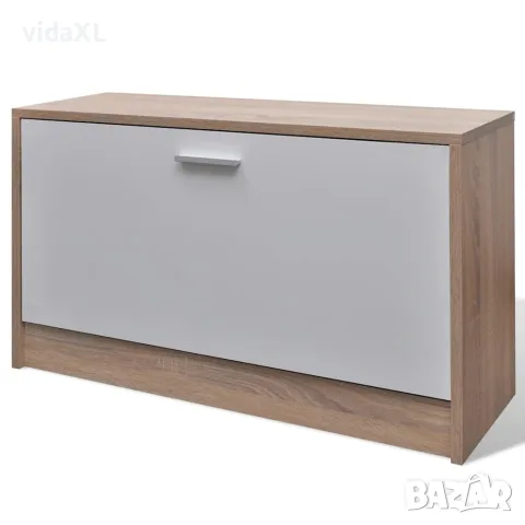 vidaXL 3-в-1 комплект дървен шкаф за обувки, дъб и бяло, снимка 6 - Шкафове - 56146348
