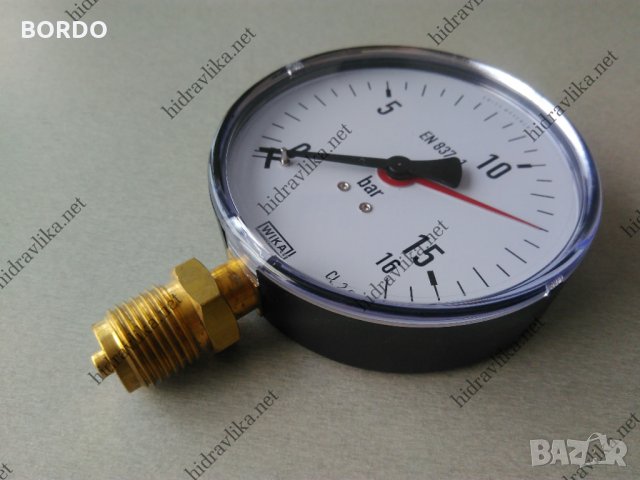 Манометър WIKA - Ф100/0-16 bar (радиален), снимка 2 - Резервни части за машини - 30989146