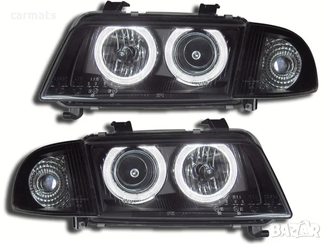 Кристални фарове ANGEL EYES за Audi A4 B5 (1995-1998) - черни