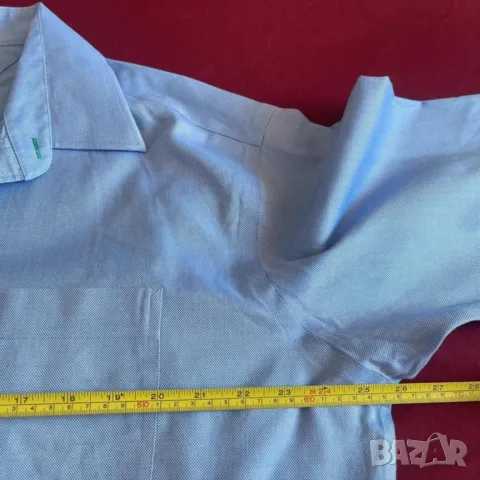 Мъжка риза Tommy Hilfiger размер L синя, снимка 3 - Ризи - 47884484