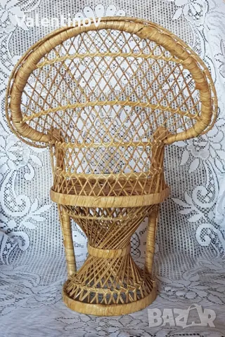 Старинно ратаново столче за кукли , снимка 2 - Колекции - 49024677