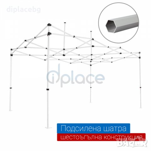 Шатра 3х6м с шестоъгълни крака - 50кг 4 цвята налични шатри, снимка 5 - Градински мебели, декорация  - 38480271