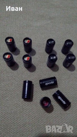 Висококачествени черни метални капачки за вентили винтили Ауди Audi , S line BMW M кола автомобил 