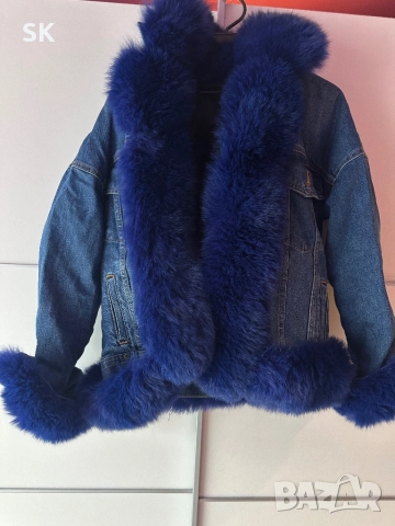 Дънково яке с естествен пух и сваляща се подплата