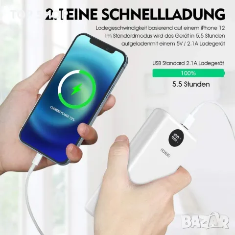 Външна батерия Licheers power bank преносима захранваща 2 порта type-C, снимка 6 - Външни батерии - 49335571
