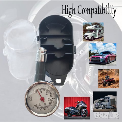 Манометър за налягане на гуми, Тестер за проверка на налягането гумите, кола, автомобил, атмосфери, снимка 2 - Аксесоари и консумативи - 39624263