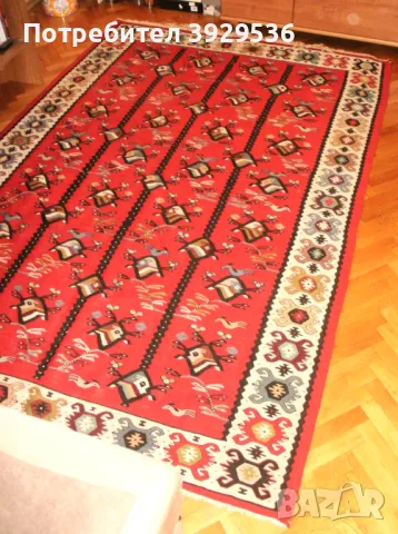 Запазен оригинален чипровски килим с пиленца с размери 165х240см, снимка 3 - Килими - 50023087