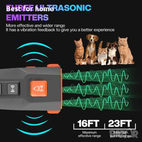 Ултразвуково устройство против лай Cuddle Cove, снимка 3 - За кучета - 49628815